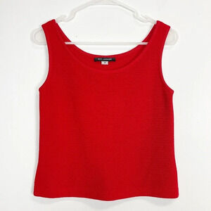St John Sweater Tank Womens Small / P Red Sleeveless Knit Made in USA